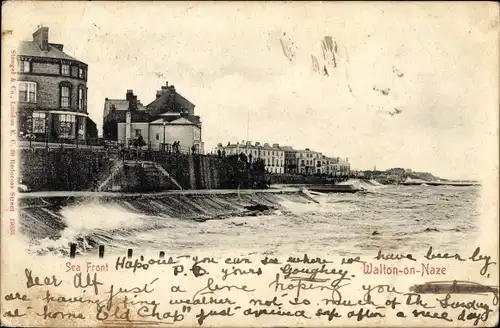 Ak Walton auf Naze East England, Strandpromenade