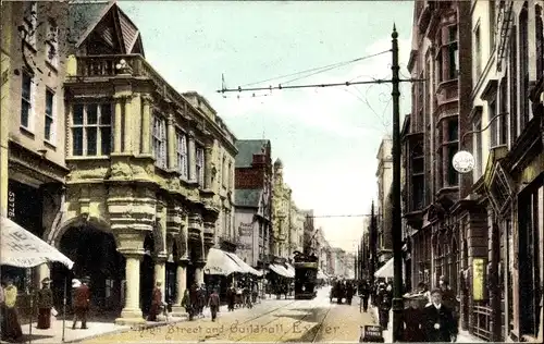 Ak Exeter Devon England, High Street, Guildhall