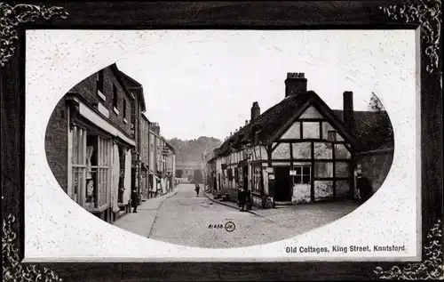 Passepartout Ak Knutsford Cheshire England, King Street, Old Cottages
