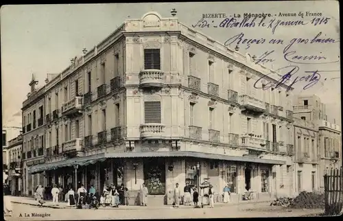 Ak Bizerte Tunesien, Avenue de France, Menagere