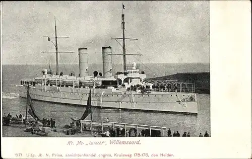 Ak Willemsoord Den Helder Nordholland Niederlande, Niederländisches Kriegsschiff, Hr.Ms. Utrecht