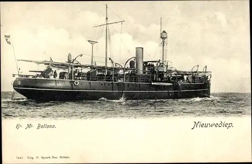 Ak Nieuwediep Drenthe, Niederländisches Kriegsschiff, Hr.Ms. Bellona
