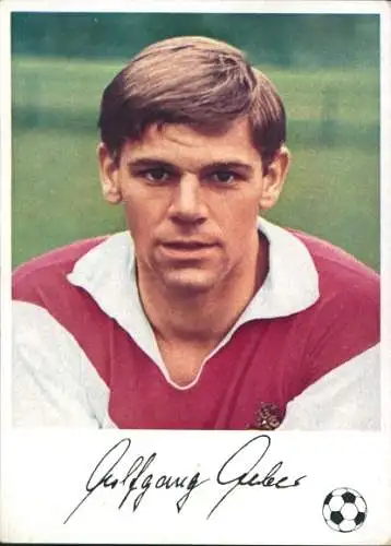 Ak Fußballer Wolfgang Weber vom 1. FC Köln, Knorr, Portrait, Autogramm