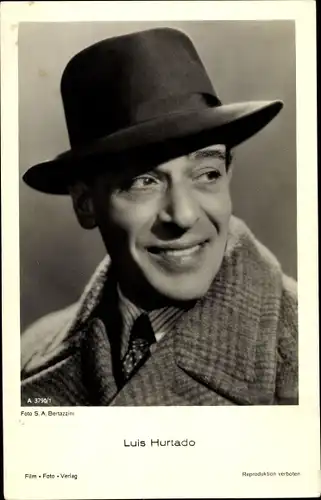 Ak Schauspieler Luis Hurtado, Portrait, Hut