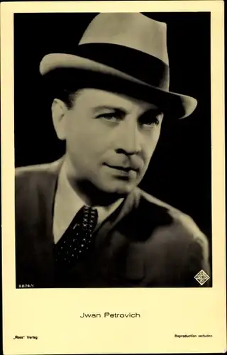 Ak Schauspieler Iwan Petrovich, Portrait, Hut