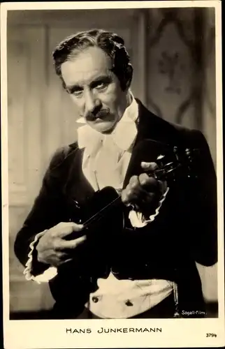 Ak Schauspieler Hans Junkermann, Portrait, Geige