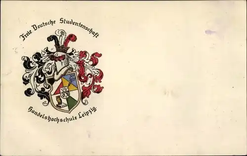 Studentika Ak Wappen eines Studentenvereins, Handelshochschule Leipzig