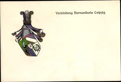 Präge Studentika Ak Wappen eines Studentenvereins, Verbindung Hermunduria Leipzig