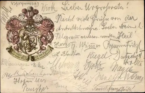 Studentika Litho Wappen eines Studentenvereins