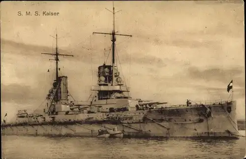 Ak Deutsches Kriegsschiff, SMS Kaiser, Großlinienschiff