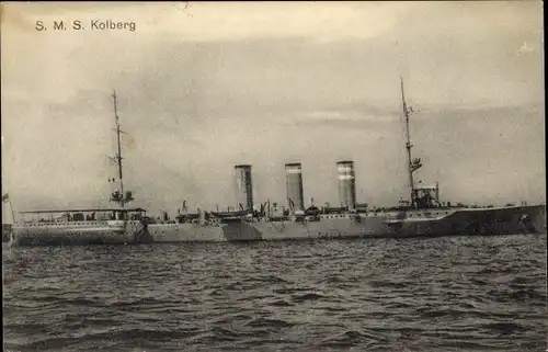 Ak Deutsches Kriegsschiff, SMS Kolberg, Kleiner Kreuzer