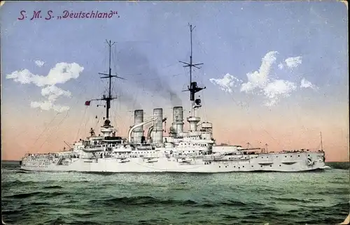 Ak Deutsches Kriegsschiff, SMS Deutschland, Linienschiff