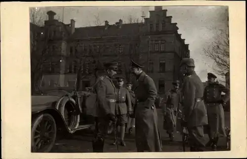 Ak Mulhouse Mülhausen Elsass Haut Rhin, Kronprinz Wilhelm von Preußen, Soldaten, Auto, I WK