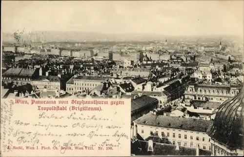 Ak Wien II. Leopoldstadt, Panorama, Stephansturm