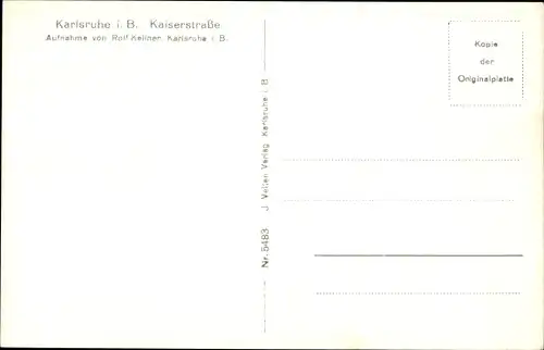 Ak Karlsruhe in Baden Württemberg, Kaiserstraße, Verkehr, Autos, Passanten, Geschäfte