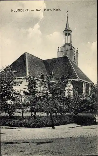 Ak Klundert Nordbrabant, Niederlande. Rev. Kirche