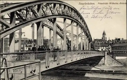 Ak Saarbrücken im Saarland, Kaiser Friedrich Brücke