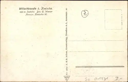 Ak Kreischa bei Dresden, Wilischbaude