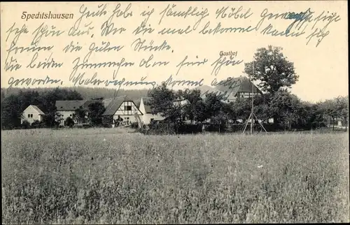 Ak Spechtshausen Tharandt im Erzgebirge, Gasthof, Teilansicht