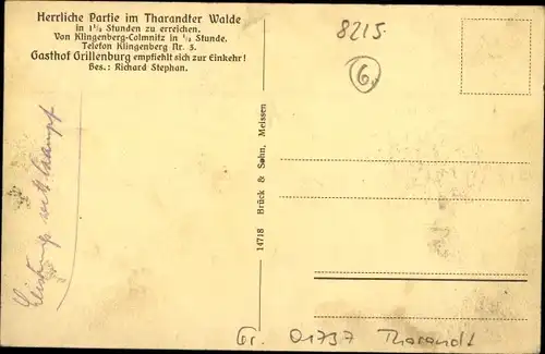 Ak Grillenburg Tharandt im Erzgebirge, Gasthof Richard Stephan