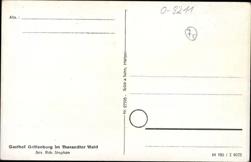 Ak Grillenburg Tharandt Sachsen, Gasthof Grillenburg