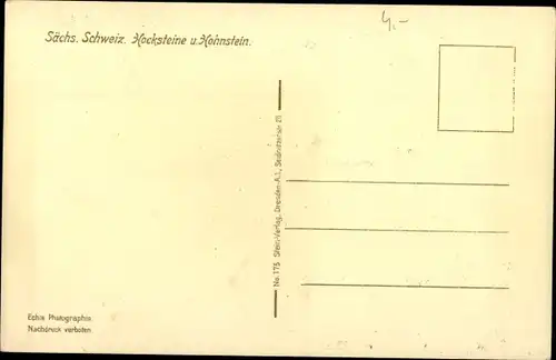 Ak Hohnstein Sächsische Schweiz, Hockstein im Polenztal