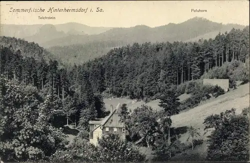 Ak Hinterhermsdorf Sebnitz Sächsische Schweiz, Gasthaus, Teichstein, Polshorn