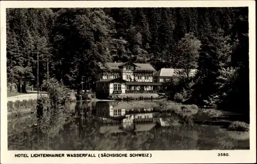 Ak Lichtenhain Sebnitz Sächsische Schweiz, Hotel Lichtenhainer Wasserfall