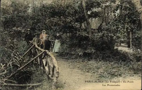 Ak Le Touquet Paris Plage Pas de Calais, im Wald, die Spaziergänge