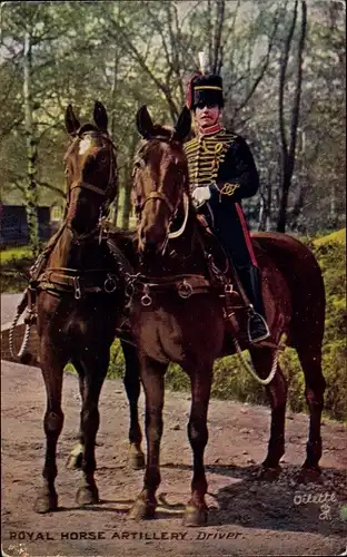 Ak Royal Horse Artillery, Driver, Britischer Soldat zu Pferde