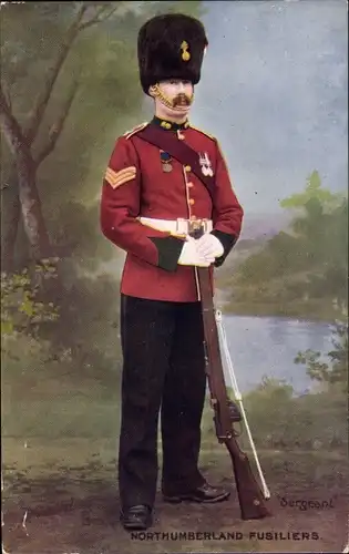 Ak Britischer Soldat, Northumberland Fusiliers