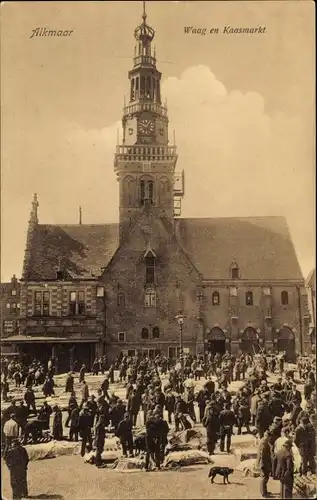 Ak Alkmaar Nordholland Niederlande, Waag en Kaasmarkt