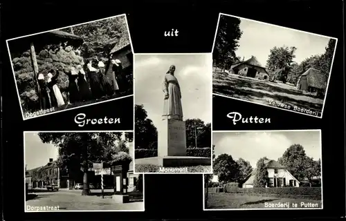 Ak Putten Gelderland, Bauernhof, Denkmal, Dorfstraße