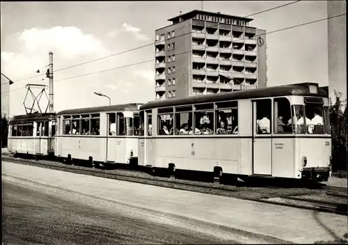 Ak Jena in Thüringen, Straßenbahn Linie 1, Bw 230, Bw 225, Tw 112, 75 Jahre Straßenbahn Jena