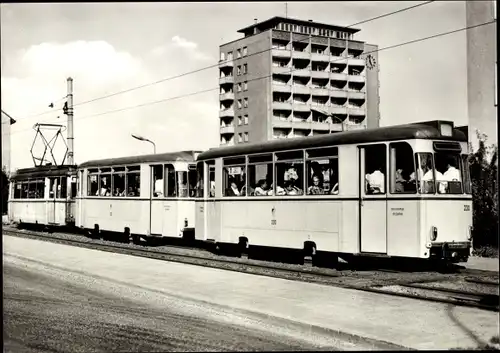 Ak Jena in Thüringen, Straßenbahn Linie 1, Bw 230, Bw 225, Tw 112, 75 Jahre Straßenbahn Jena