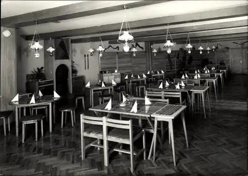 Ak Oberhof im Thüringer Wald, HOG Oberer Hof, Serbisches Bauernrestaurant, Innenansicht