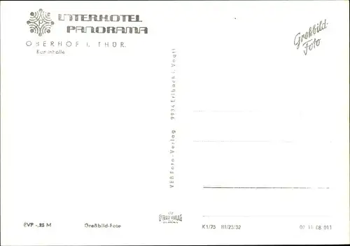Ak Oberhof im Thüringer Wald, Interhotel Panorama, Kaminhalle