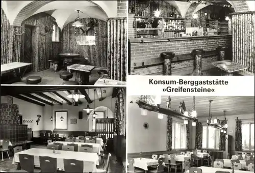 Ak Ehrenfriedersdorf im Erzgebirge, Konsum-Berggaststätte Greifensteine, Eis- und Milchbar