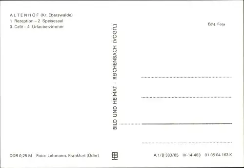 Ak Altenhof Schorfheide am Werbellinsee, FDGB Erholungsheim Märkischer Hof