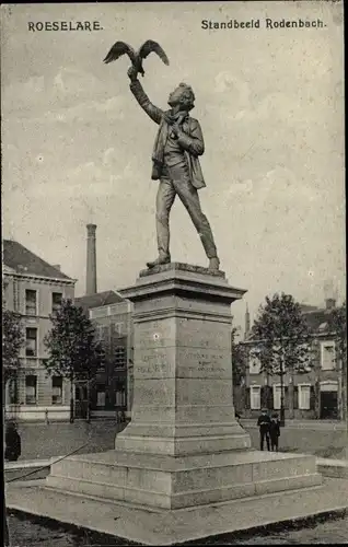 Ak Roeselare Roeselaere Rousselare Roulers Westflandern, Standbeeld Rodenbach