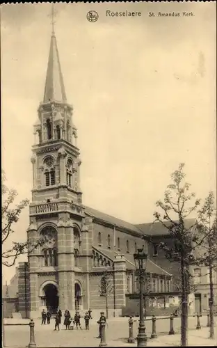 Ak Roeselare Roeselaere Rousselare Roulers Westflandern, St. Amanduskerk