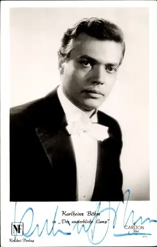 Ak Schauspieler Karlheinz Böhm, Portrait, Autogramm