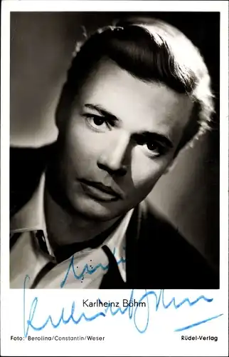 Ak Schauspieler Karlheinz Böhm, Portrait, Autogramm
