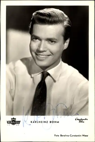 Ak Schauspieler Karlheinz Böhm, Portrait, Berolina Film, Autogramm