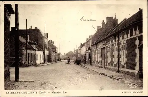 Ak Estrées Saint Denis Oise, Grande Rue