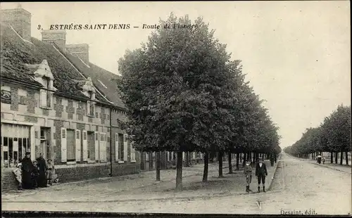 Ak Estrées Saint Denis Oise, Route de Flandre