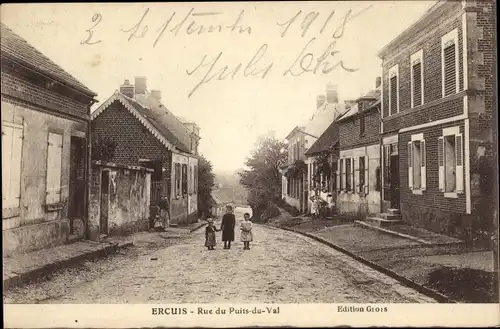 Ak Ercuis Oise, Rue du Puits du Val