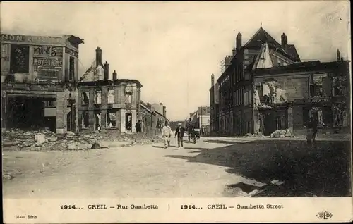 Ak Creil-Oise, Rue Gambetta