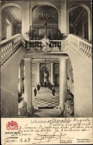 Ak Brüssel Laeken, Königsschloss, Vestibül und Ehrentreppe