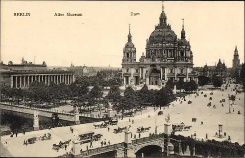 Ak Berlin Mitte, Altes Museum, Schlossbrücke, Dom